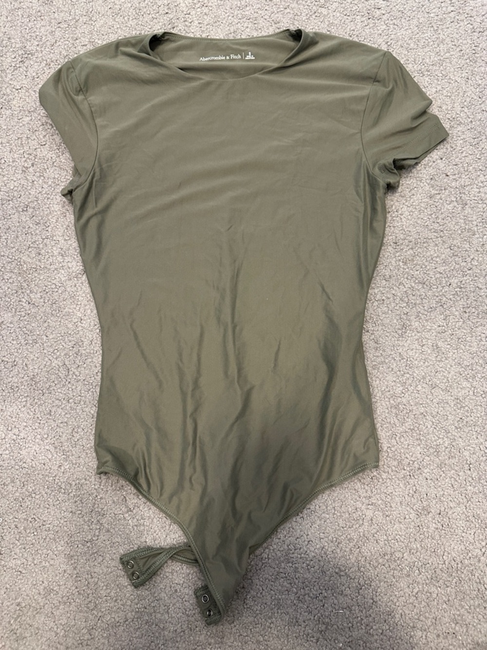 Abercrombie & Fitch Olive Short Sleeve Bodysuit